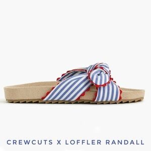Crewcuts x Loeffler Randall Striped Slide Red White Blue Patriotic 4th of July